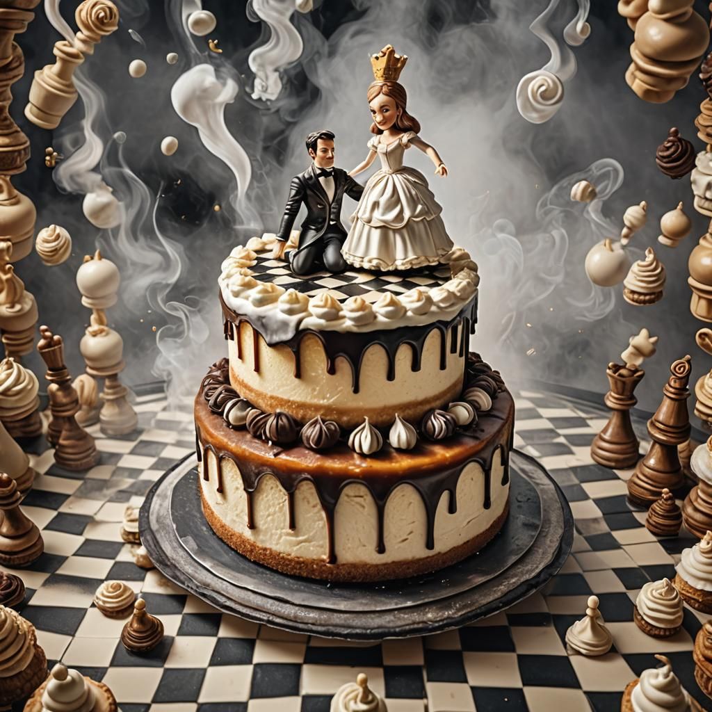 Chessboard Cheesecake with Ballerina Pieces