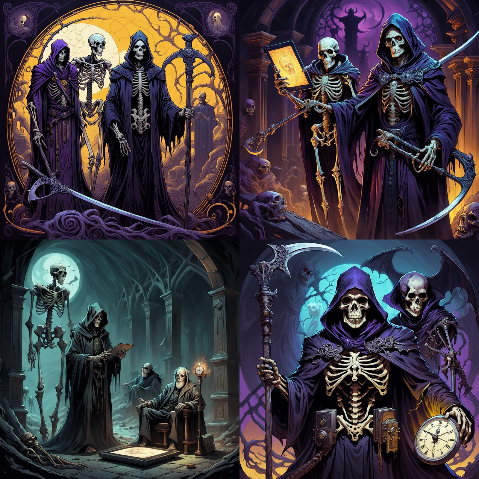 High-Tech Grim Reaper with Tablet, Dark Fantasy Art