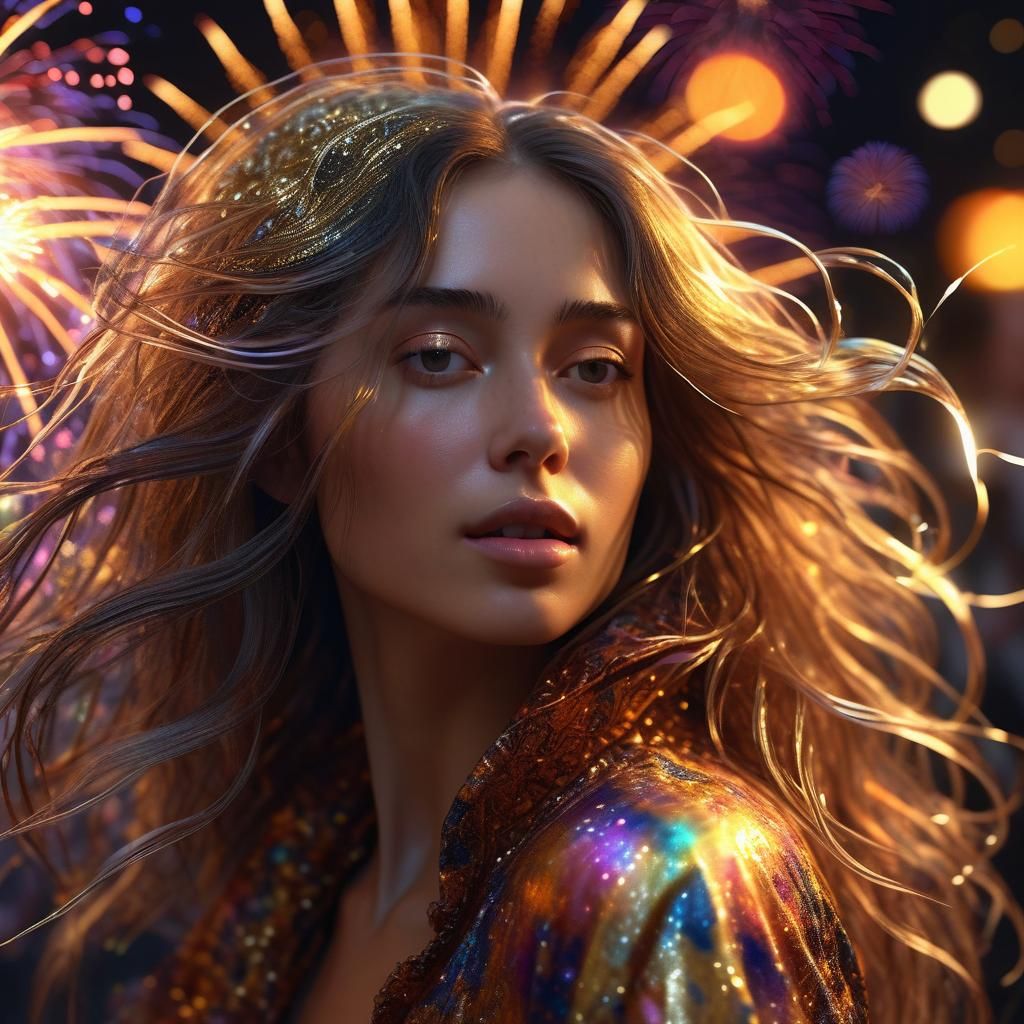 Mystical Aura: Isabella and New Year's Eve Fireworks