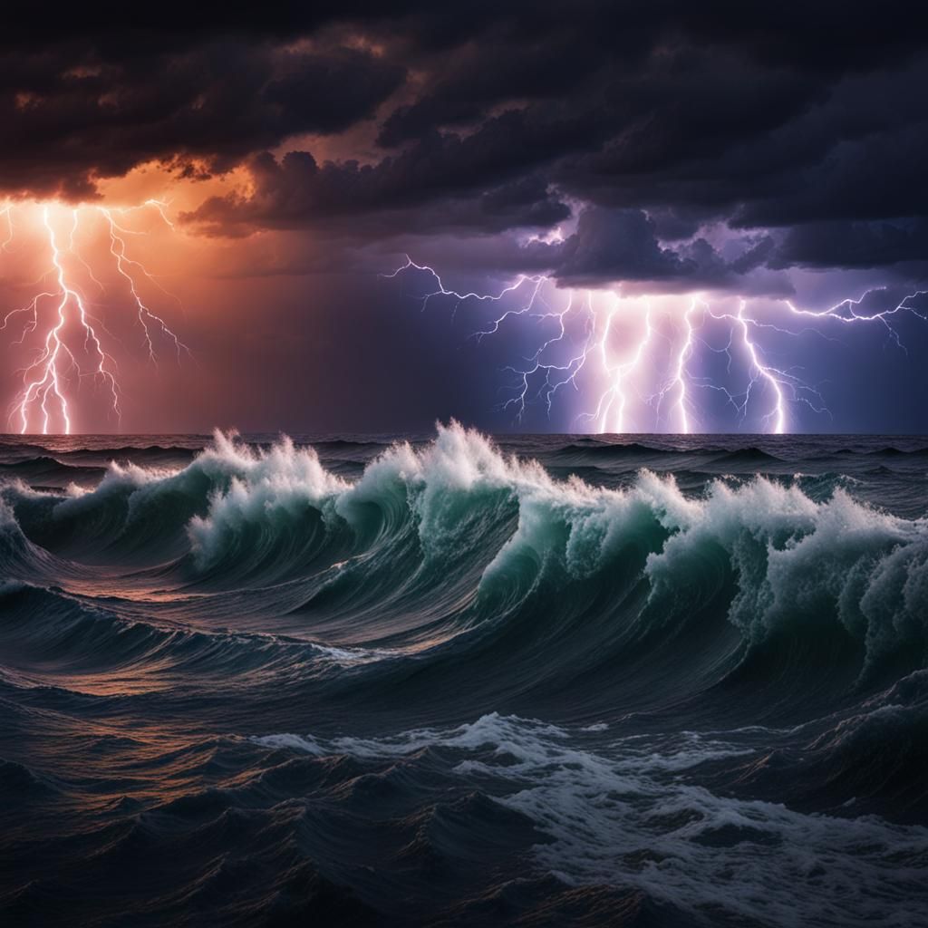 Lightening Storm at Sunset