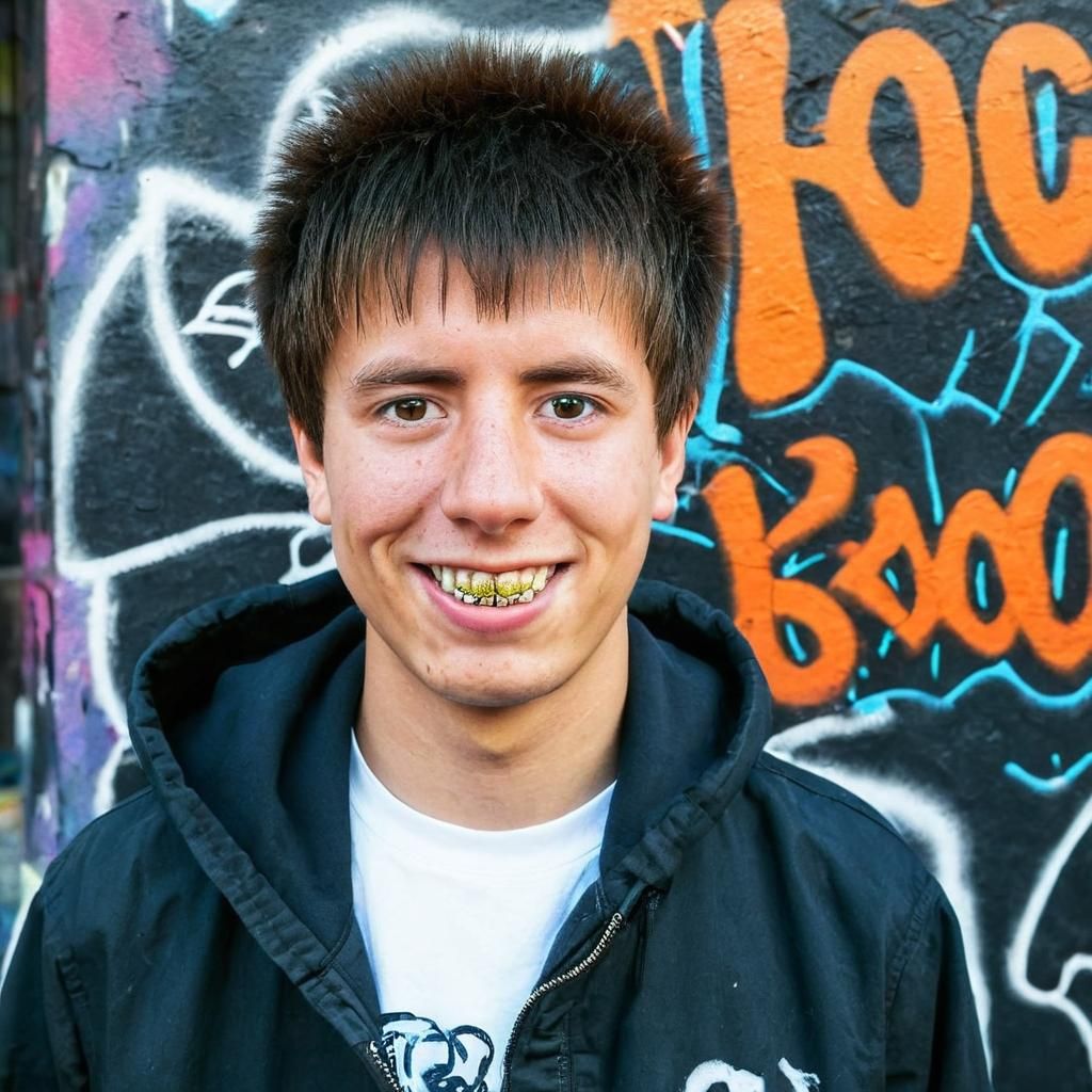 Bronx Gangster Portrait in Graffiti Art Style