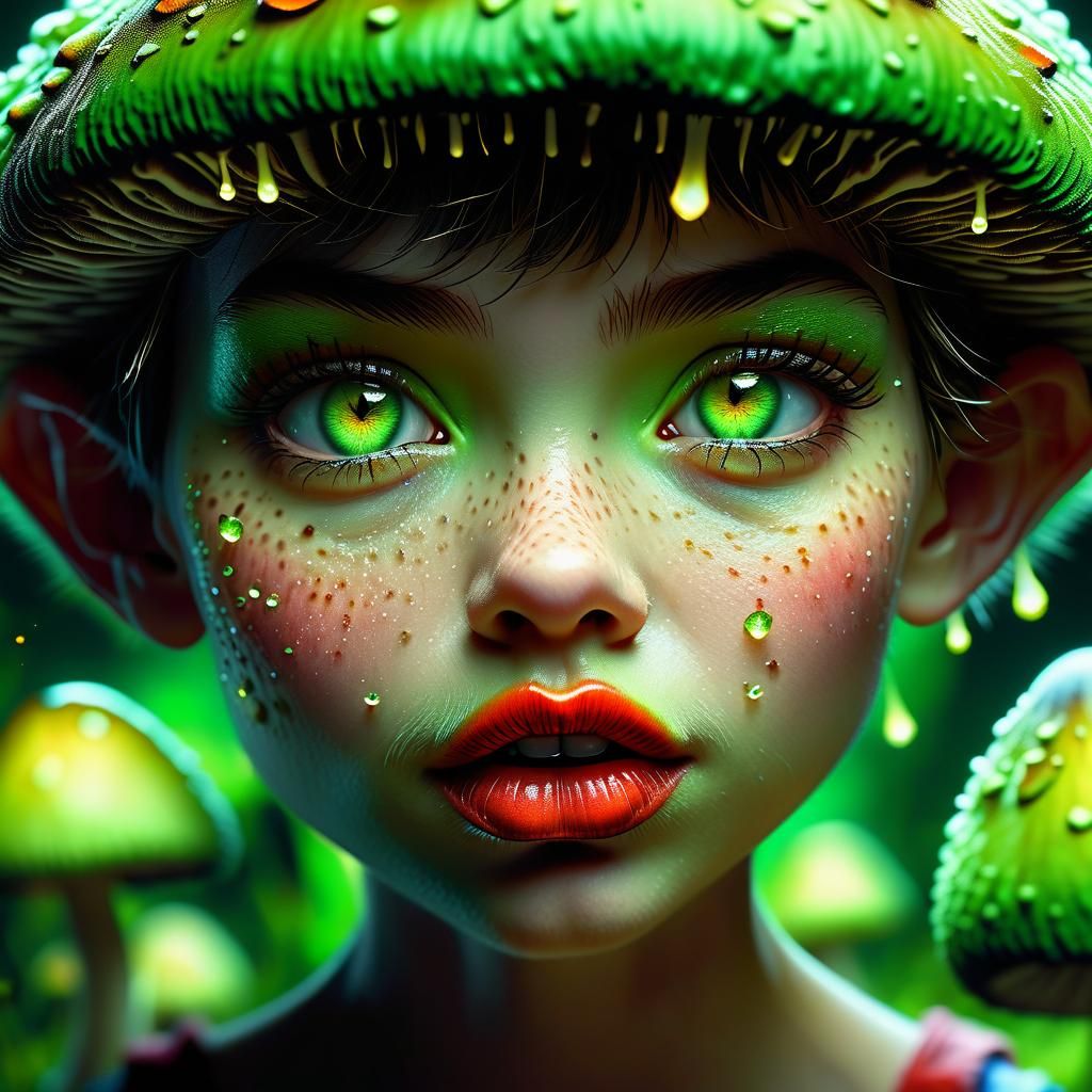 Mushroom Pixie in a Rainforest