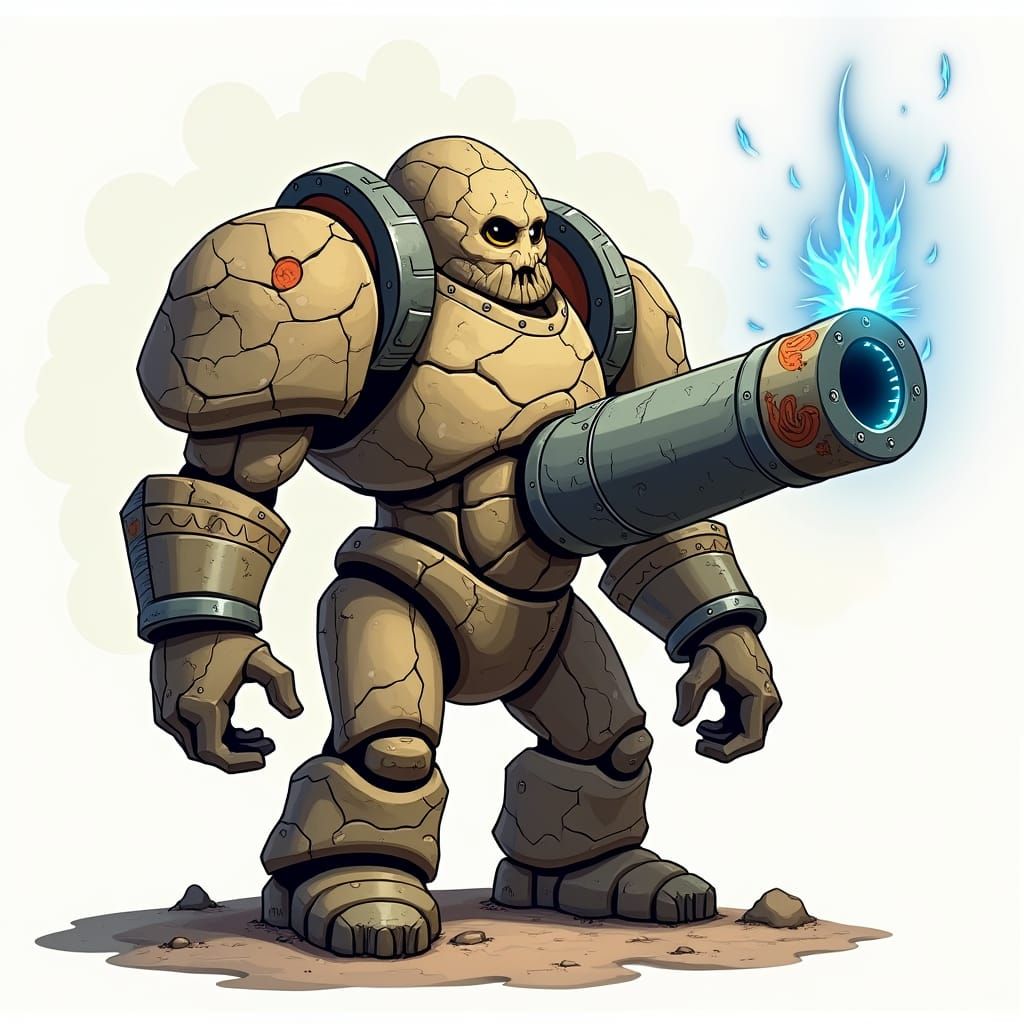 Whimsical Fantasy Cannon Arm for Stone Golem