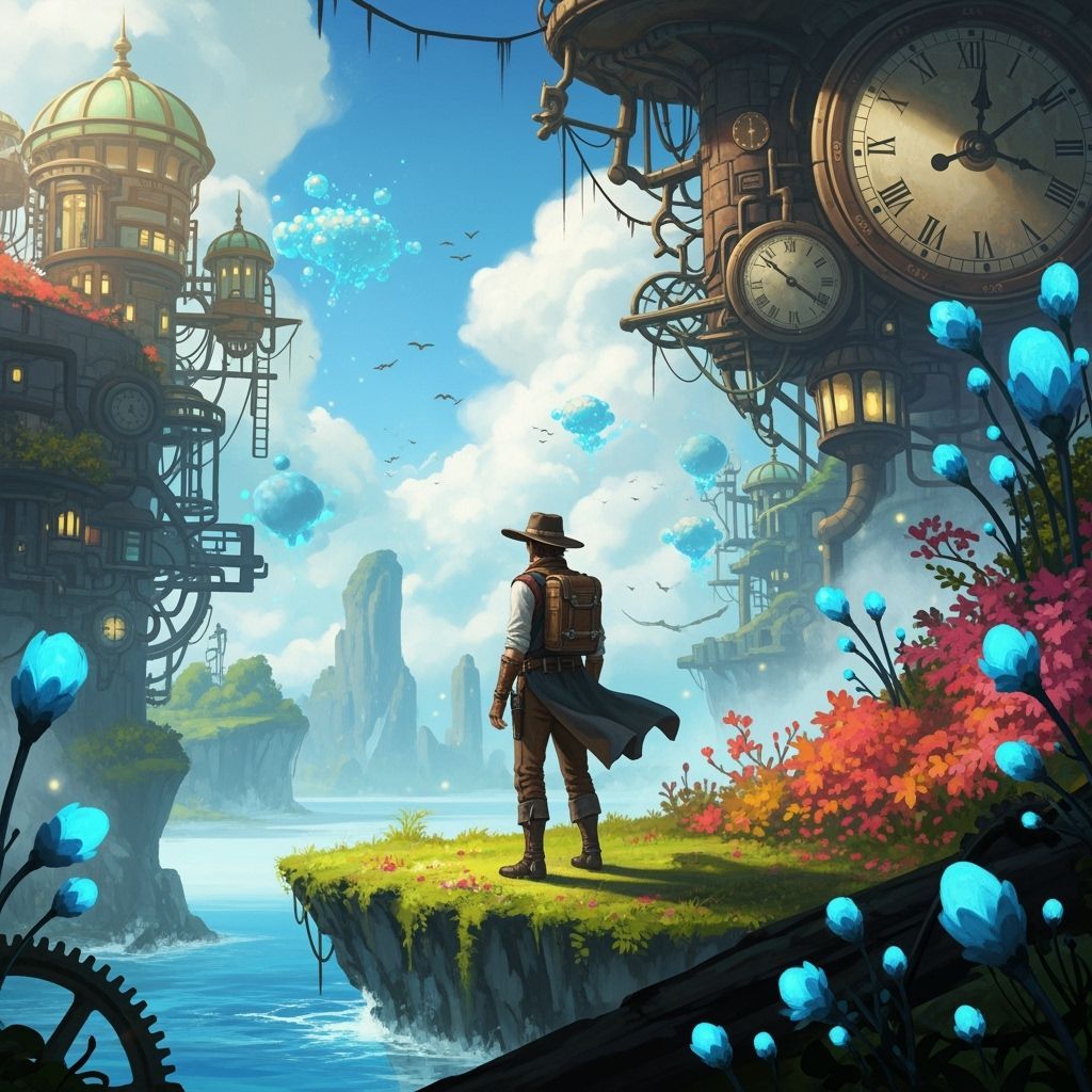 Explorer on Island of Clockwork and Flora