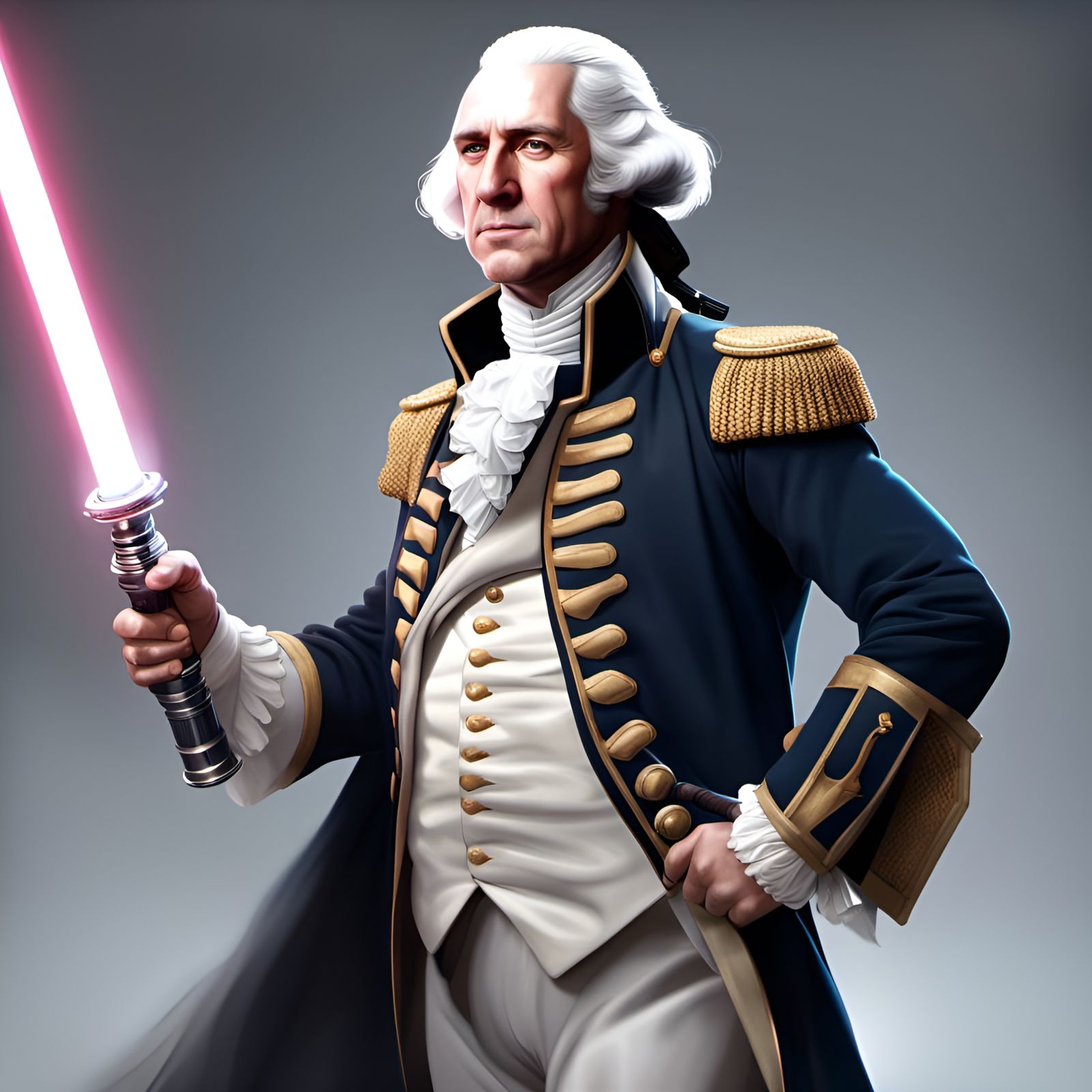 Sci-Fi George Washington Portrait in Digital Art Style