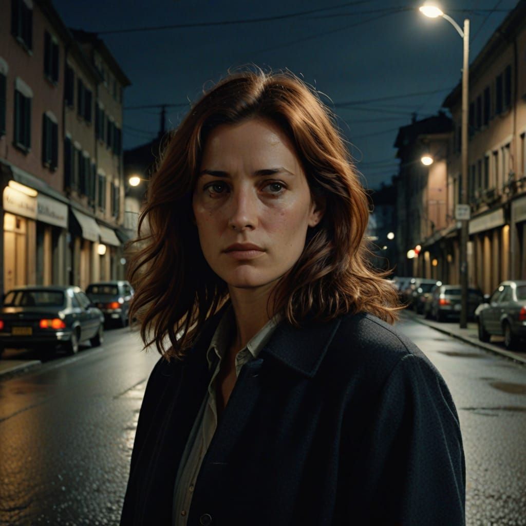 Auburn-Haired Government Secretary in Film Still