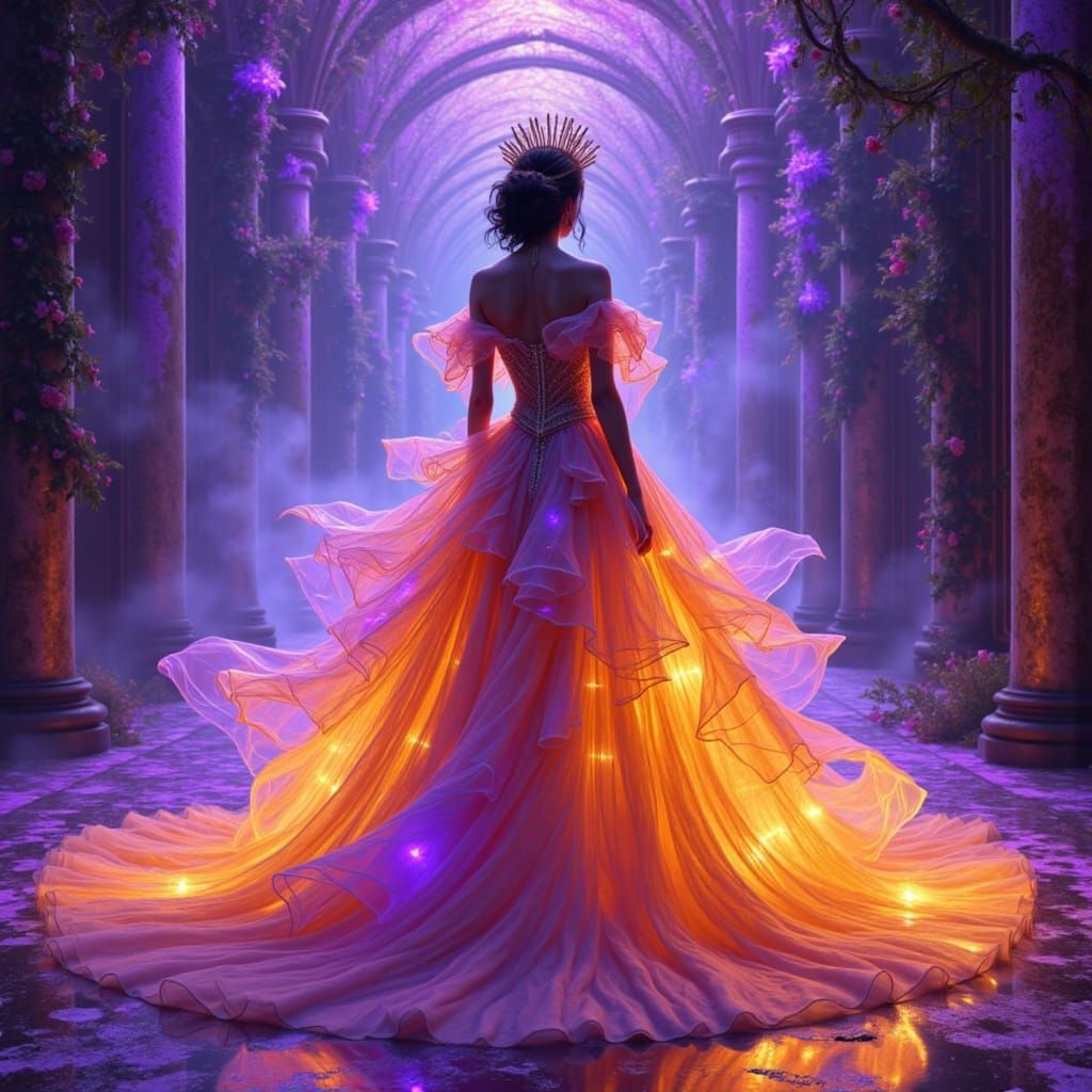 High-Fashion Model on Runway in Dark Fantasy Art