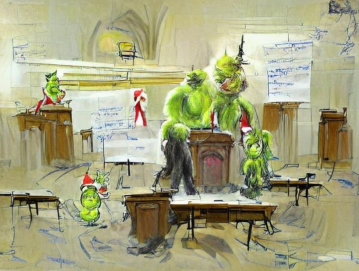The Grinch on Trial: Courtroom Drawing