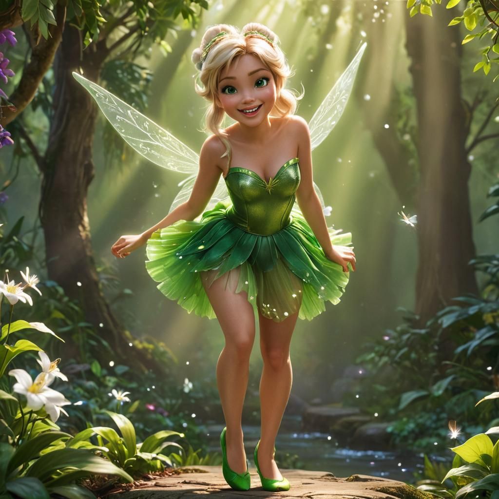 Tinkerbell Concept Art in High Fantasy Style