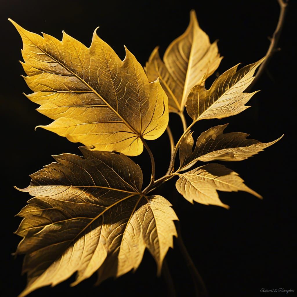 Surreal Botanical Scene with Luminous Petals