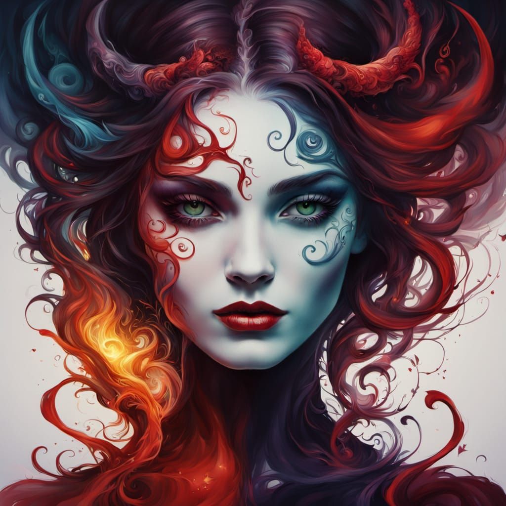 Ethereal Goddess Divided by Inner Demons