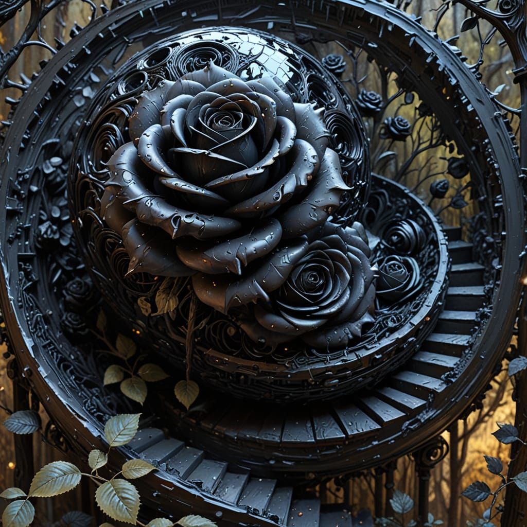 Impasto Vortex in Dark Blooming Woods