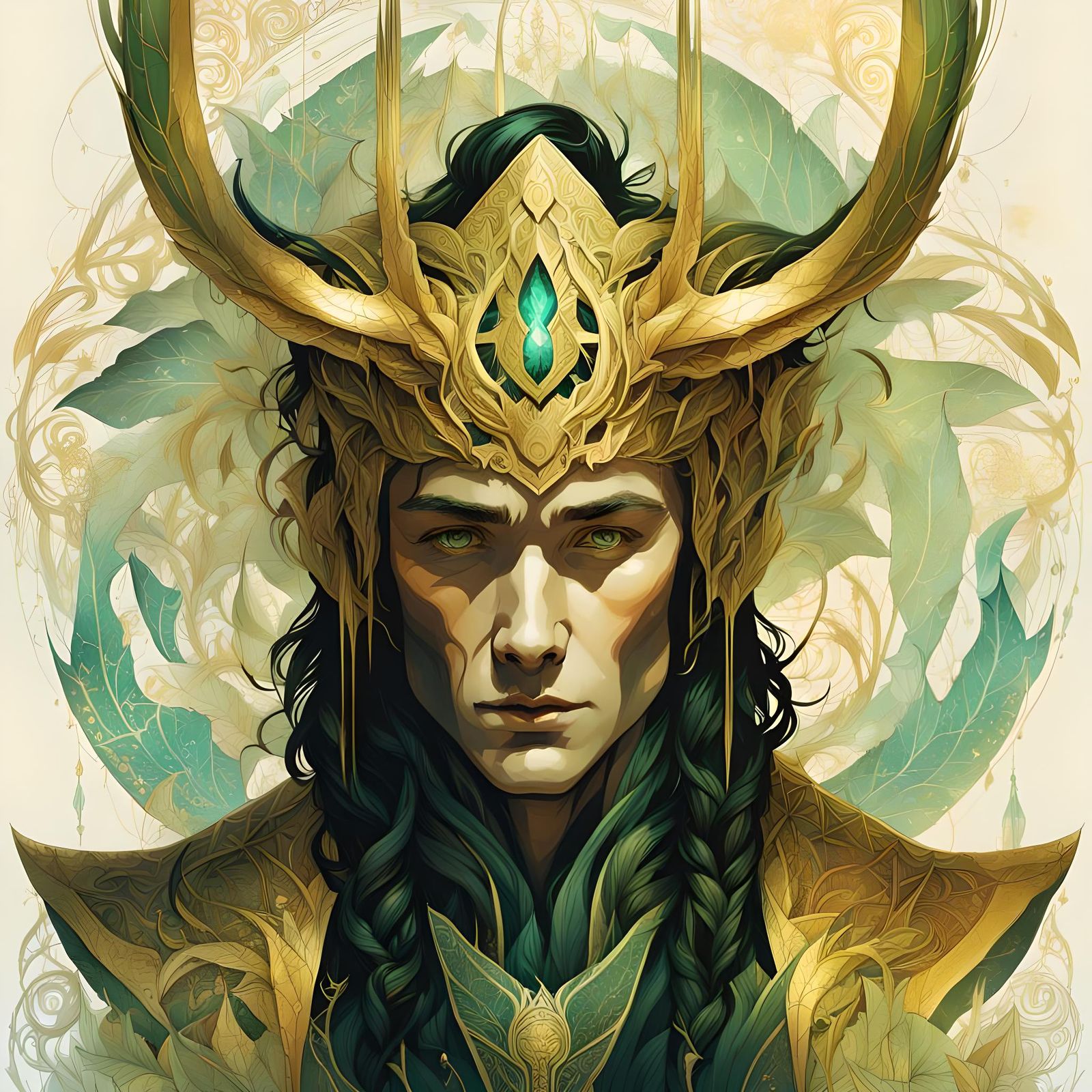 Loki God of Mischief in Digital Painting