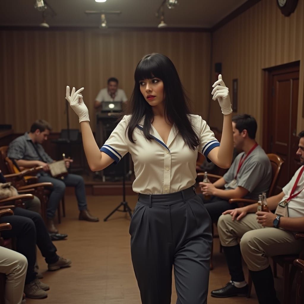 Woman Dancing in Hall: A Photorealistic Image