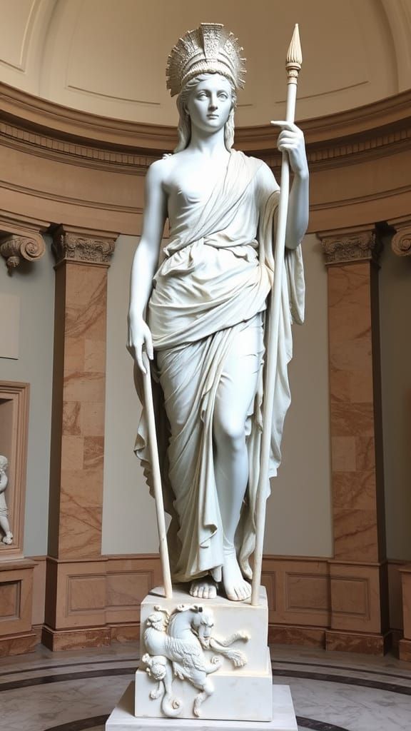 Goddess Athena Victorious in Greek Warrior Attire