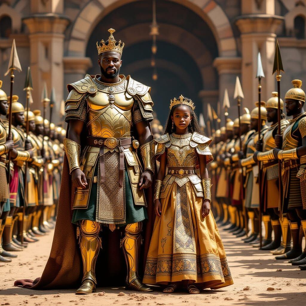 African Prince and Princess Lead Brave Palace Guards