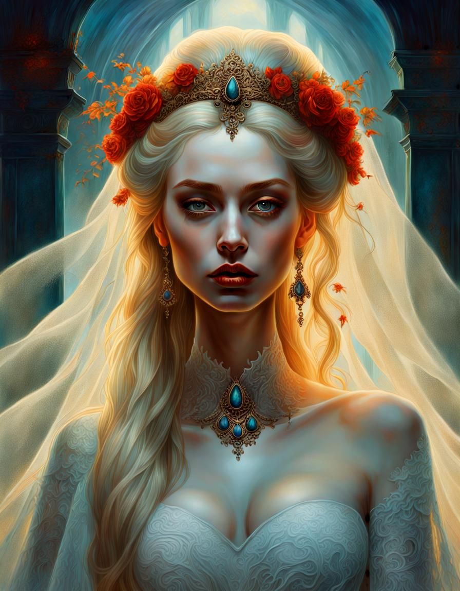 masterpiece painting of elitevampire bride girl portrait by ...