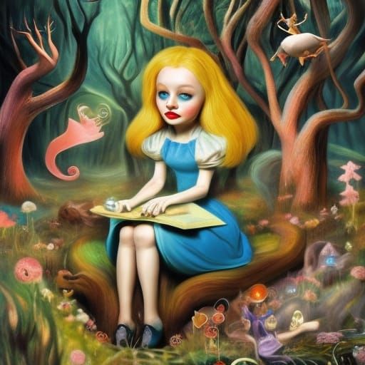 Alice in Wonderland's Tulgey Wood: Surreal Disney Art