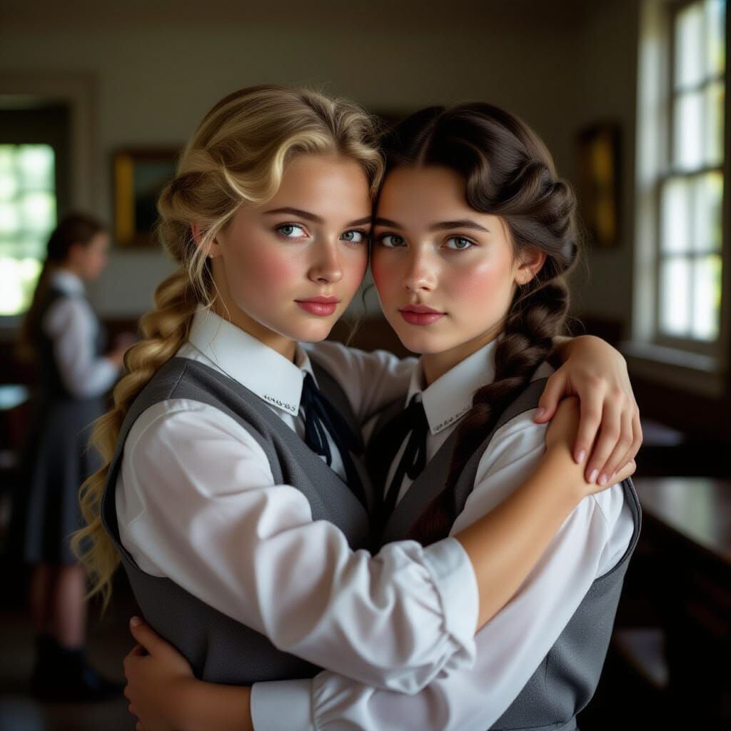 19th Century Boarding School Romance in Cinematic Film Still