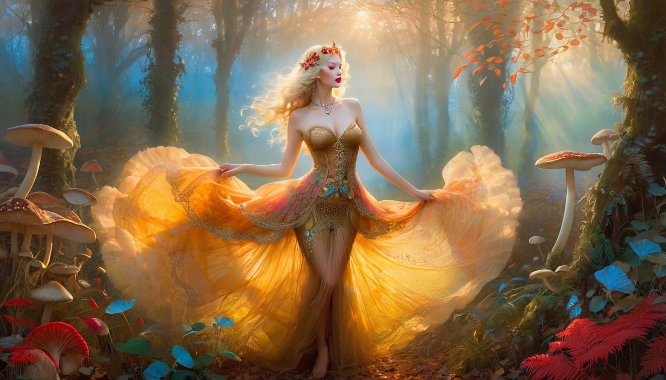 Enchanted Forest Nymph: Exotic Pin-Up Portrait