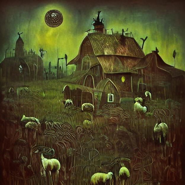 Gothic Steampunk Farmhouse in Maximalist Style