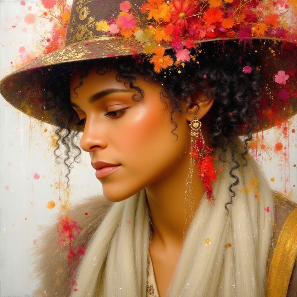 Elegant Princess Portrait in Oil with Dry Brush Strokes