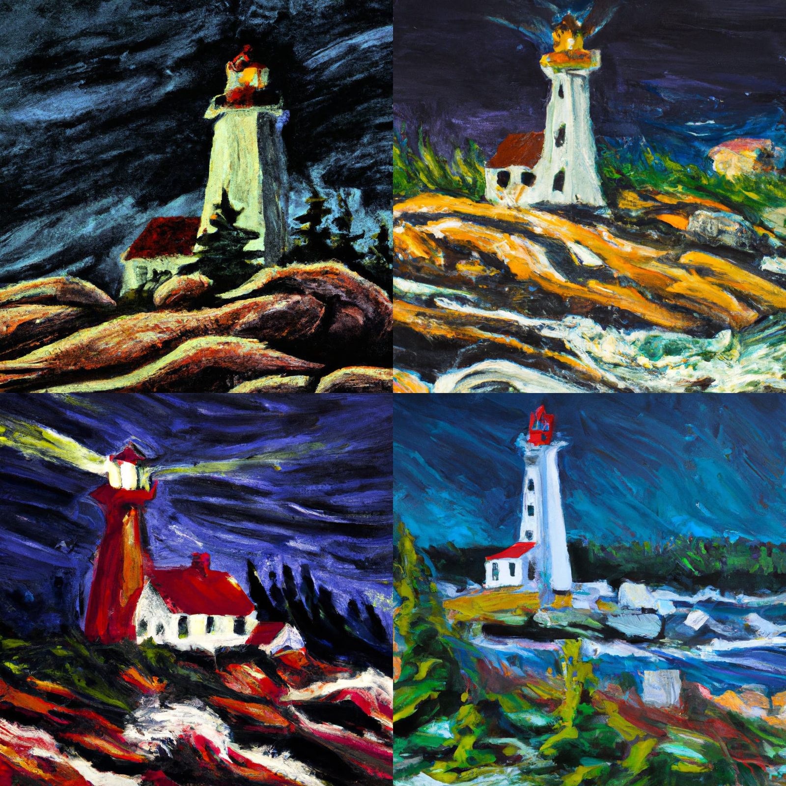 Lighthouses.  East Coast Canada.  Winter.