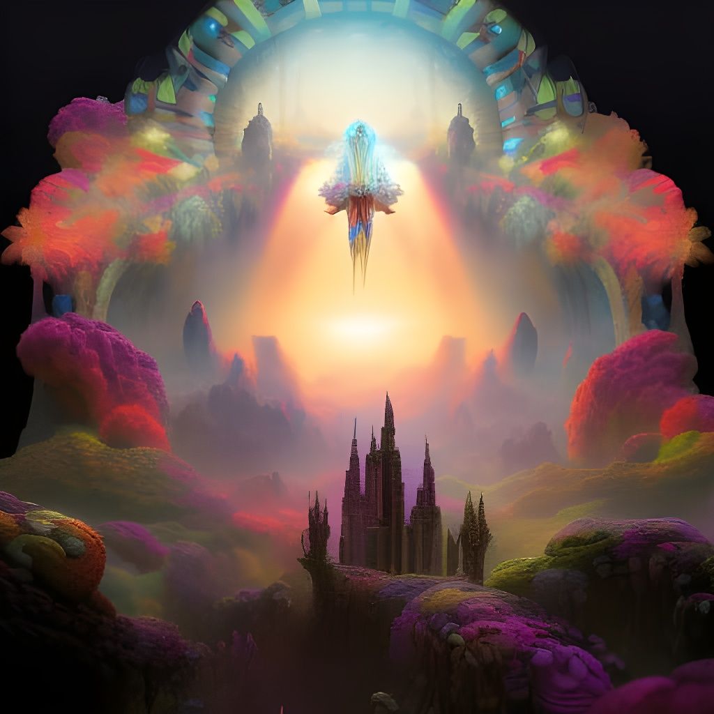 Surreal Neon Flower Explosion in Psychedelic Art Style