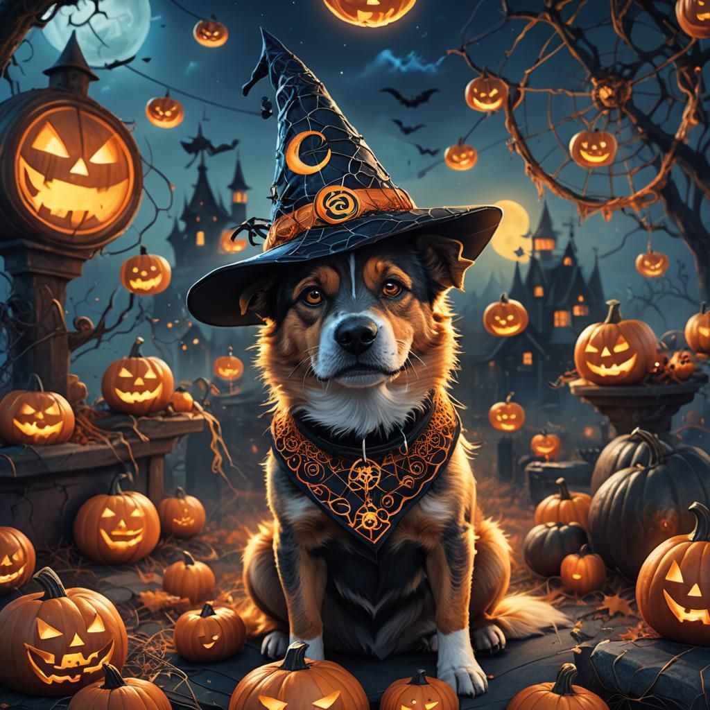 Halloween Bullseye Dog in Fantasy Concept Art