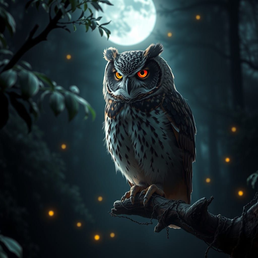 Moonlit Owl Guardians of the Primeval Forest