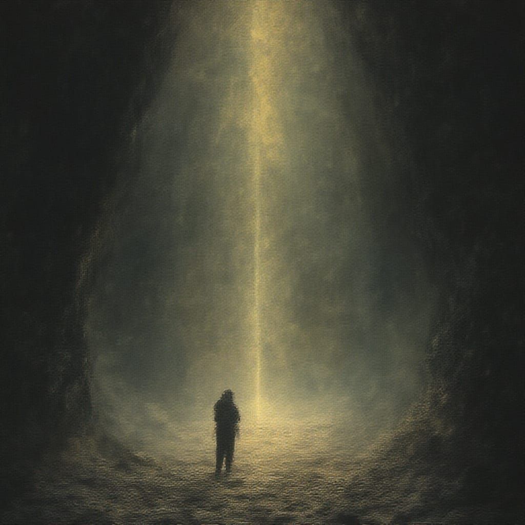 Surreal Cavern Entrance Under Moonlight