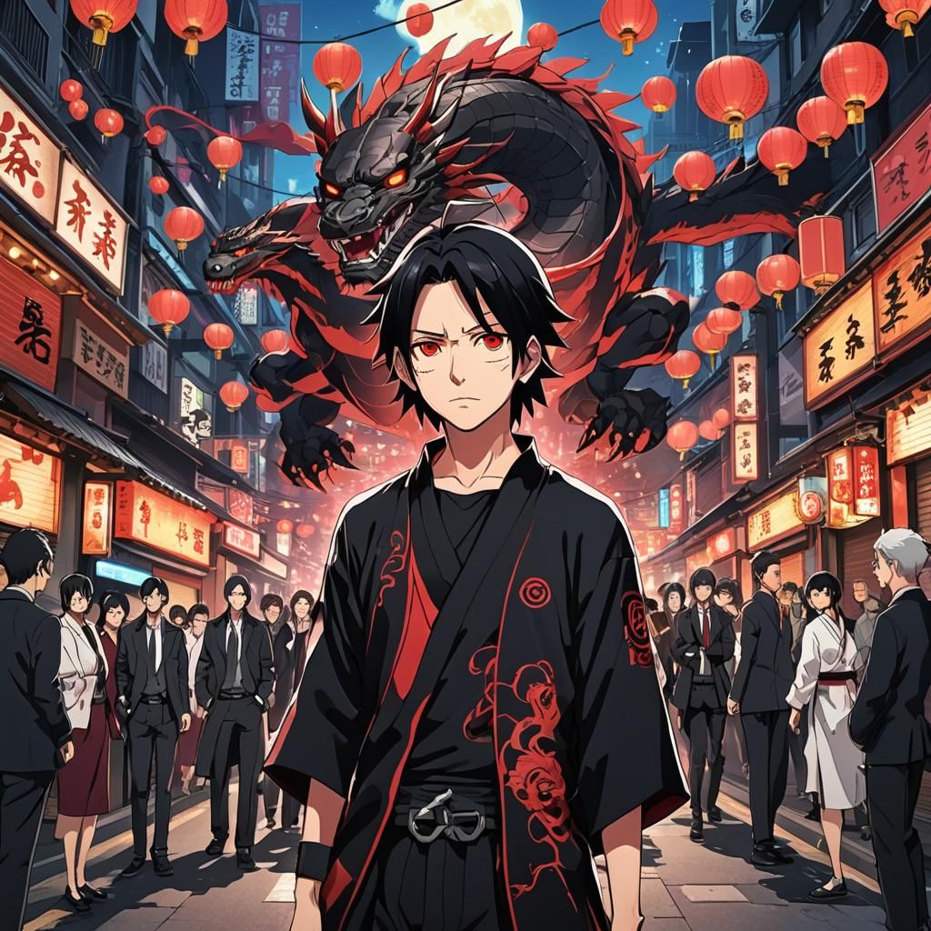 Sarada and Boruto at Yakuza Wedding in Anime Style