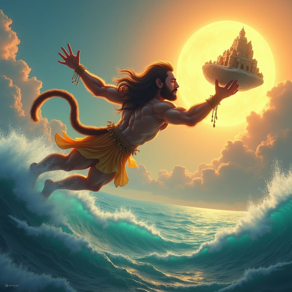 Hanuman's Soaring Mission to Lanka