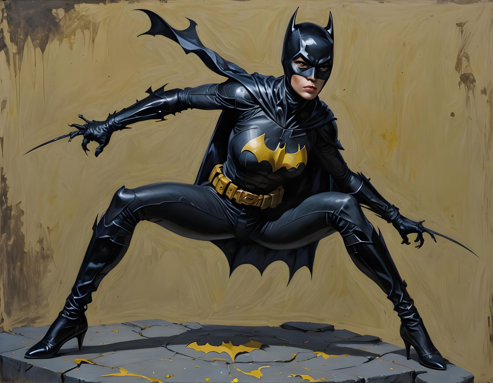 Batgirl Cassandra Cain in Oil Painting Style