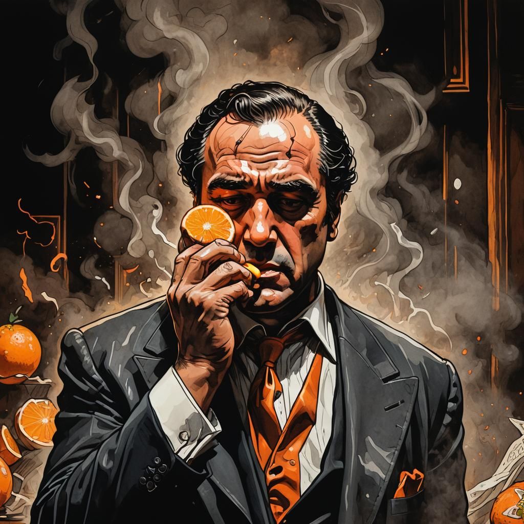 Don Corleone: Intense Comic Book Noir Portrait