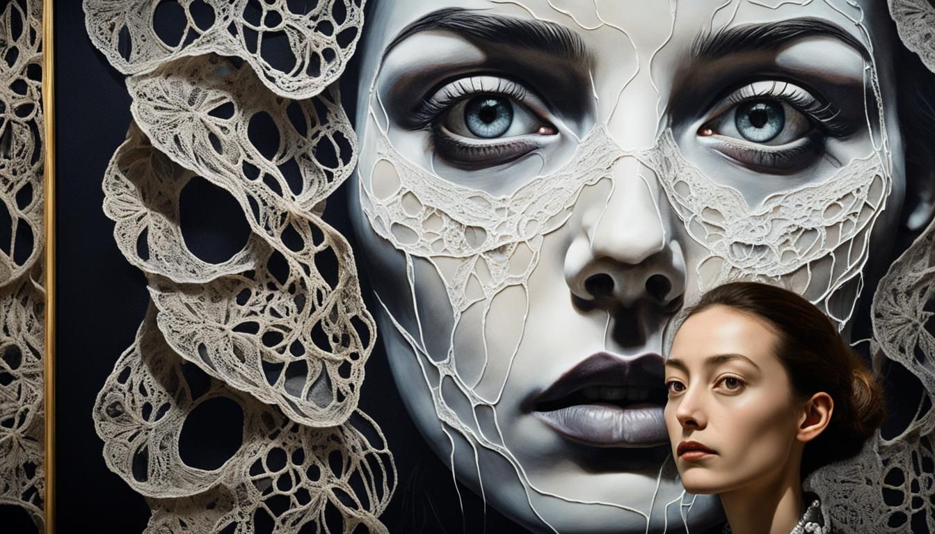 Surreal Woman's Portrait in Velvety Chiaroscuro Style