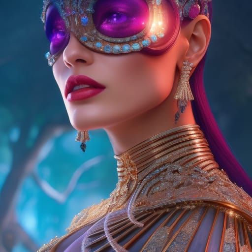 Detailed Human Face Silhouette in Ukiyo-e Style