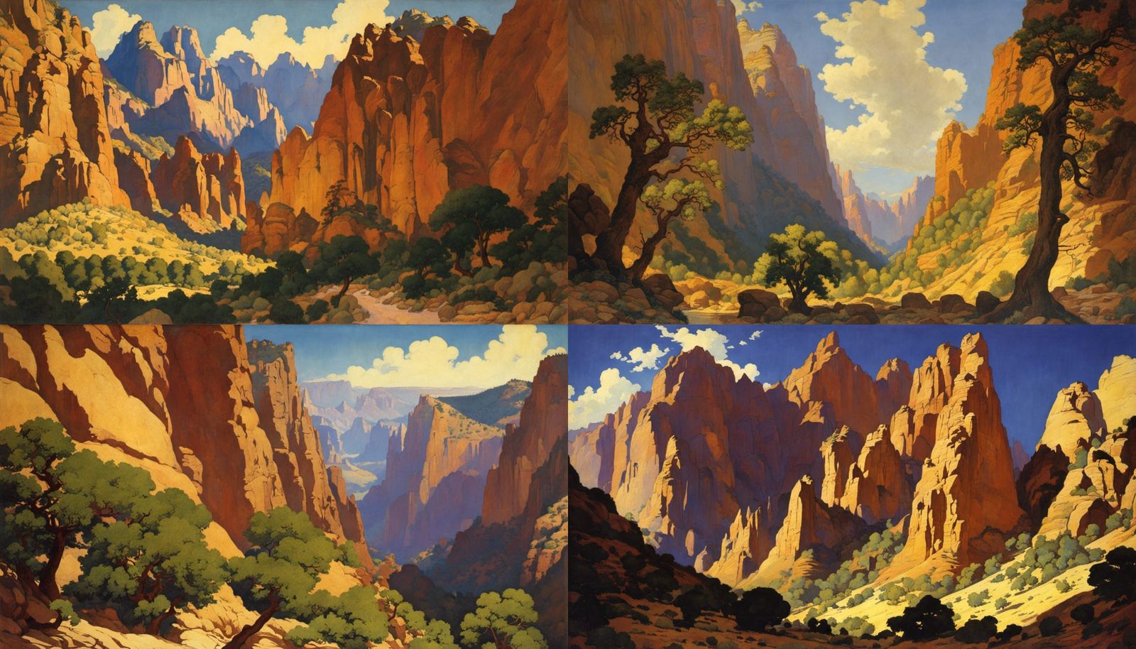 Zion Canyon Rock Formations in Parrish Style