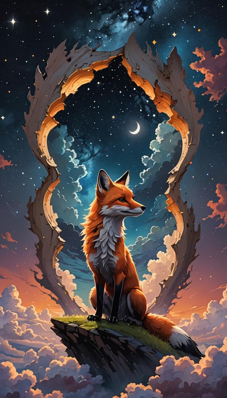 Surreal Fox Window to a Sunny Day