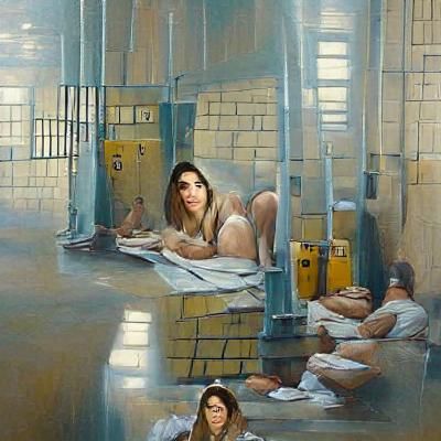 Dua Lipa in Prison: Oil Painting Portrait