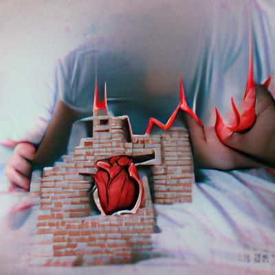 Conceptual Fortress in Heart Artwork
