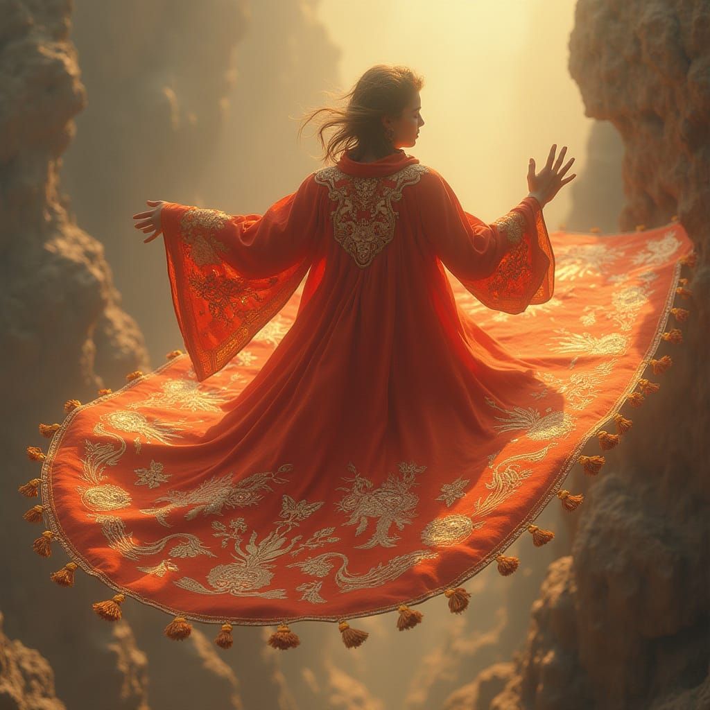 Magic Carpet Ride in Fantasy Landscape