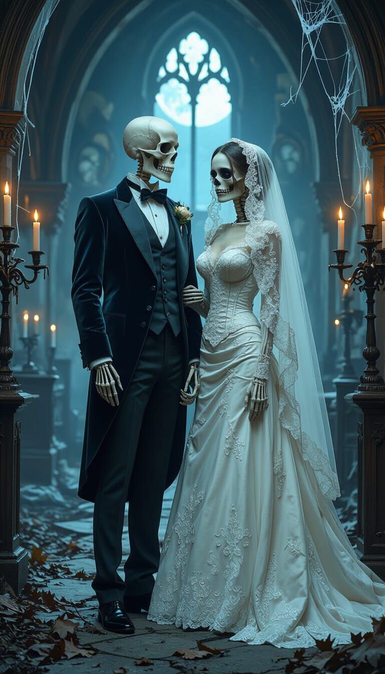 Gothic Skeleton Groom in Victorian Style