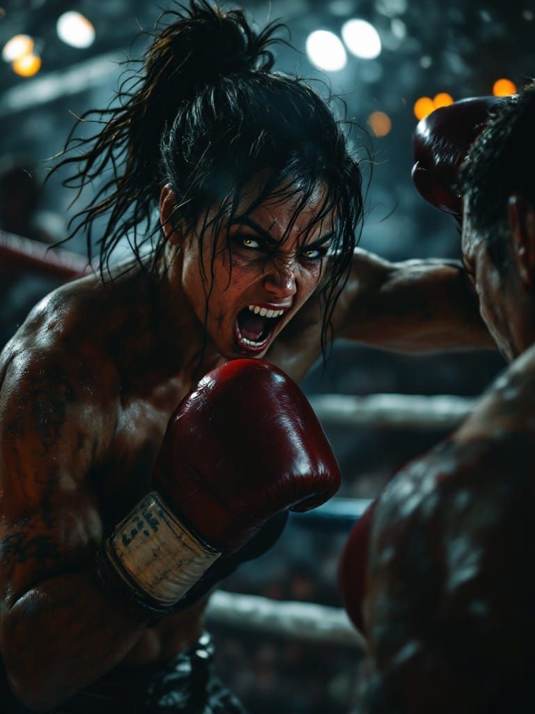 Powerful Boxer Lands Blow in Noir Style