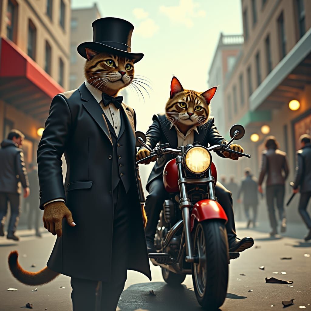 Cats in Chaos: A High-Stakes Scene