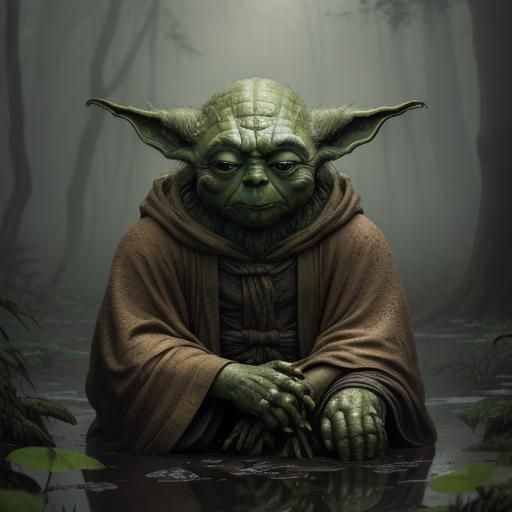 Yoda in Misty Swamp Concept Art