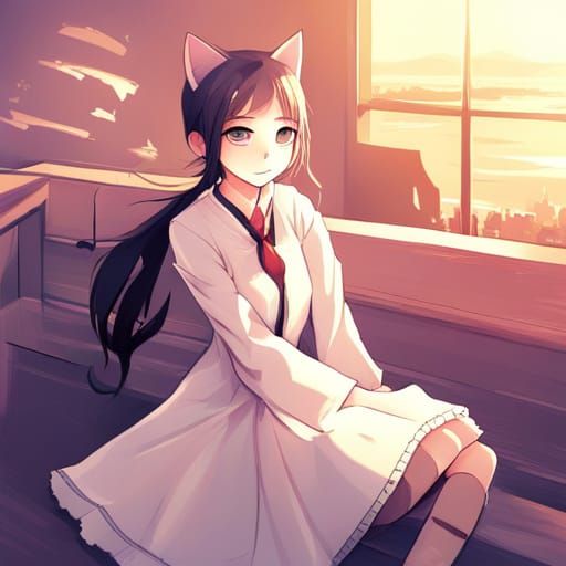 Anime-Style Siamese Cat: Manga Key Visual