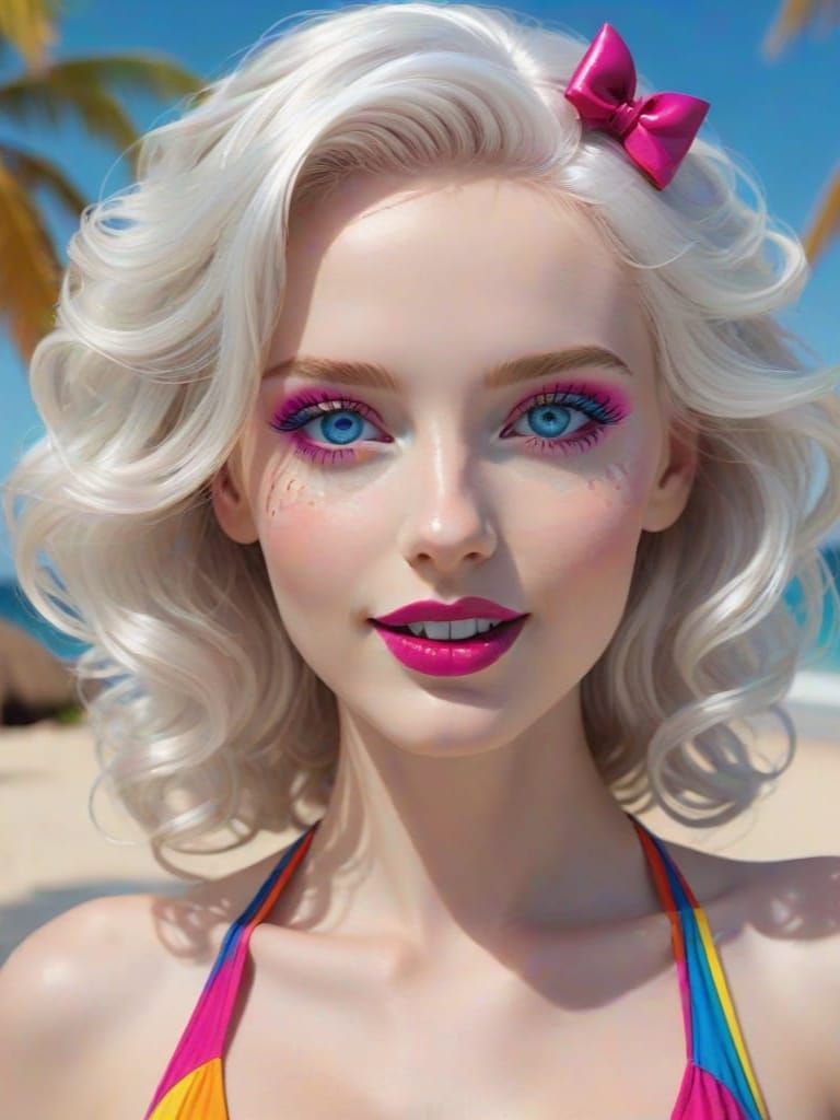 Stunning Goddess with Rainbow Sprinkles, Photorealistic Clos...