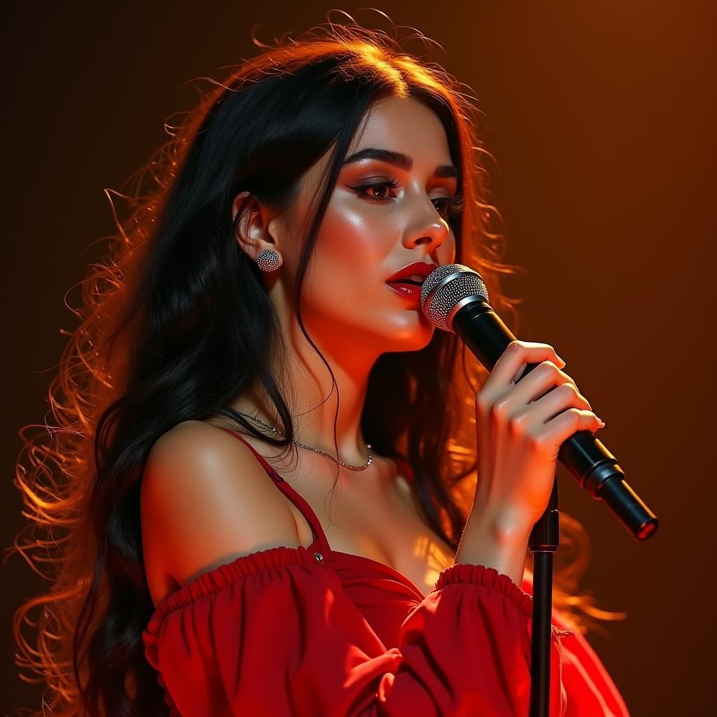 Israeli Singer in Dramatic Photorealistic Style