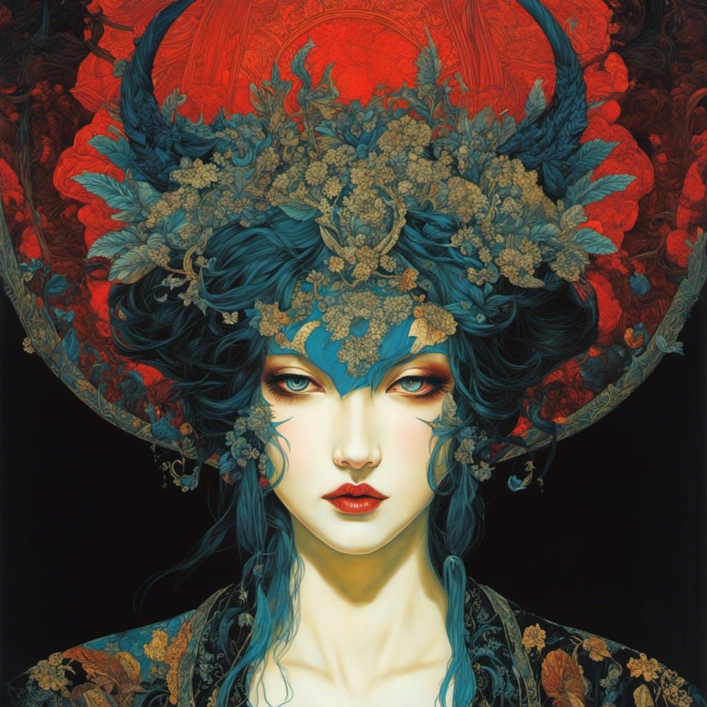 Karasu-Tengu in Neo-Gothic Futurism Style